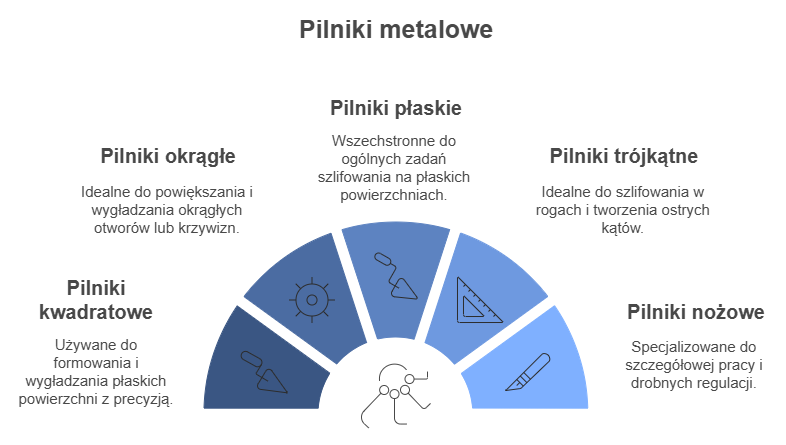 Rodzaje pilników do metalu według kształtu