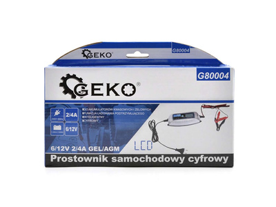 Prostownik samochodowy cyfrowy 6/12V 2/4A GEL/AGM