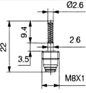 ZAWOREK SERWISOWY  21,8 x 8 mm