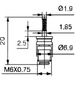 5szt Zaworek serwisowy JRA M6 21,55 x 7,8 mm